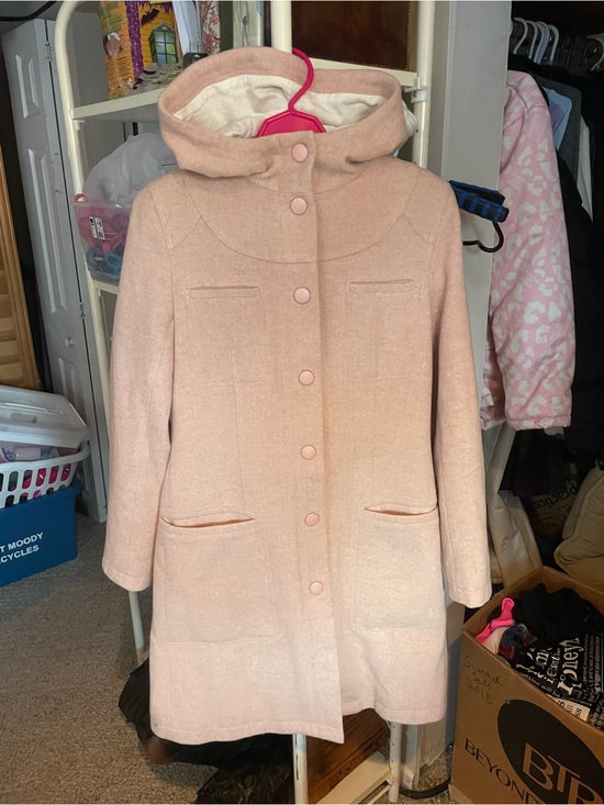 TNA Jackets & Blazers - TNA Hooded Single-Breasted Pea Coat in Light Pink